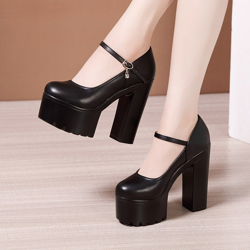 Women's Cheongsam Show Special Thick Bottom Waterproof Platform Round Head Super Women's Fashion Shoes