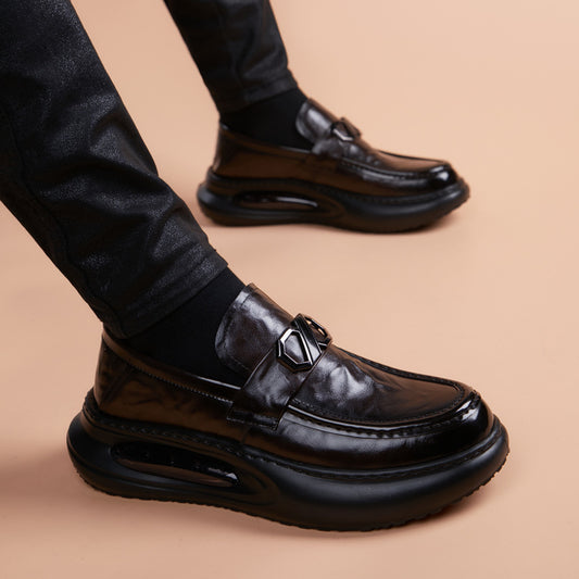 Men's First Layer Cowhide Genuine Business Breathable Men's Casual Leather Shoes