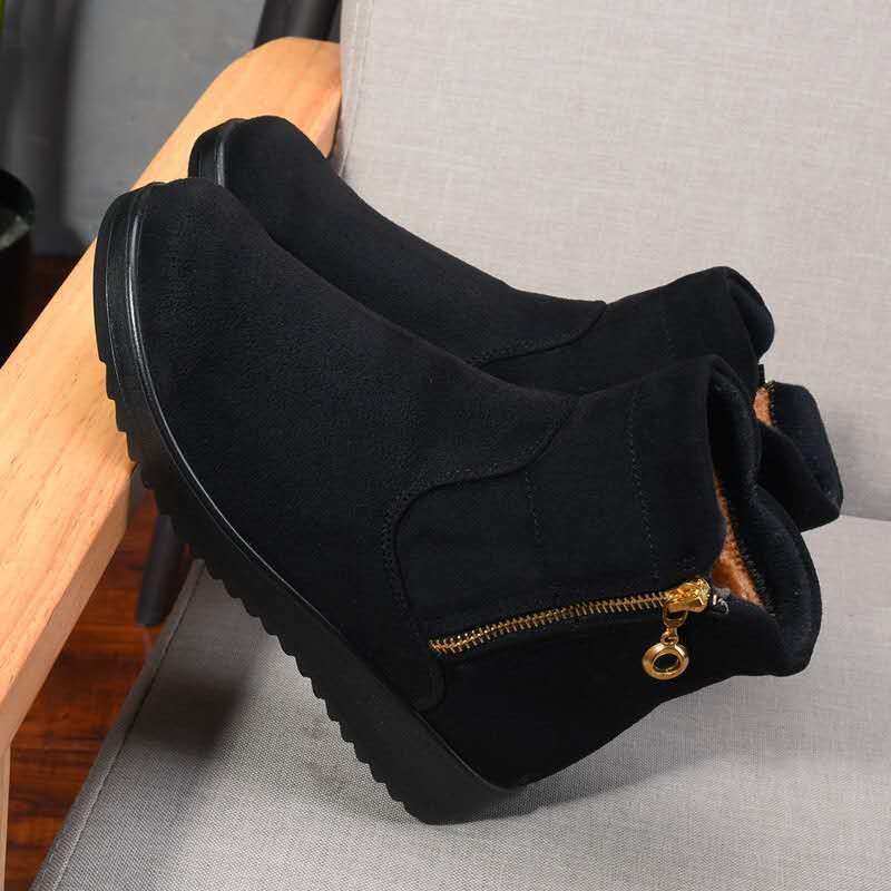 Women's Old Cloth Cotton Fashion Short Mother Fleece-lined Thickened Large Women's Snow Boots
