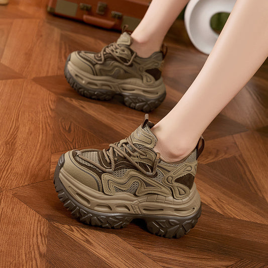 Women's Platform Dad Autumn Lightweight Soft Bottom Height Women's Sports Shoes