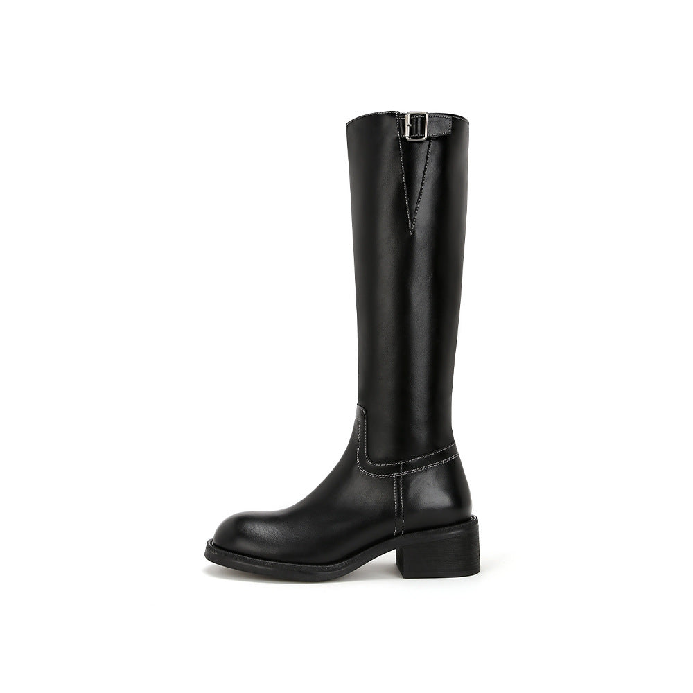 Women's City Winter Washed Horse Retro Chunky Boots