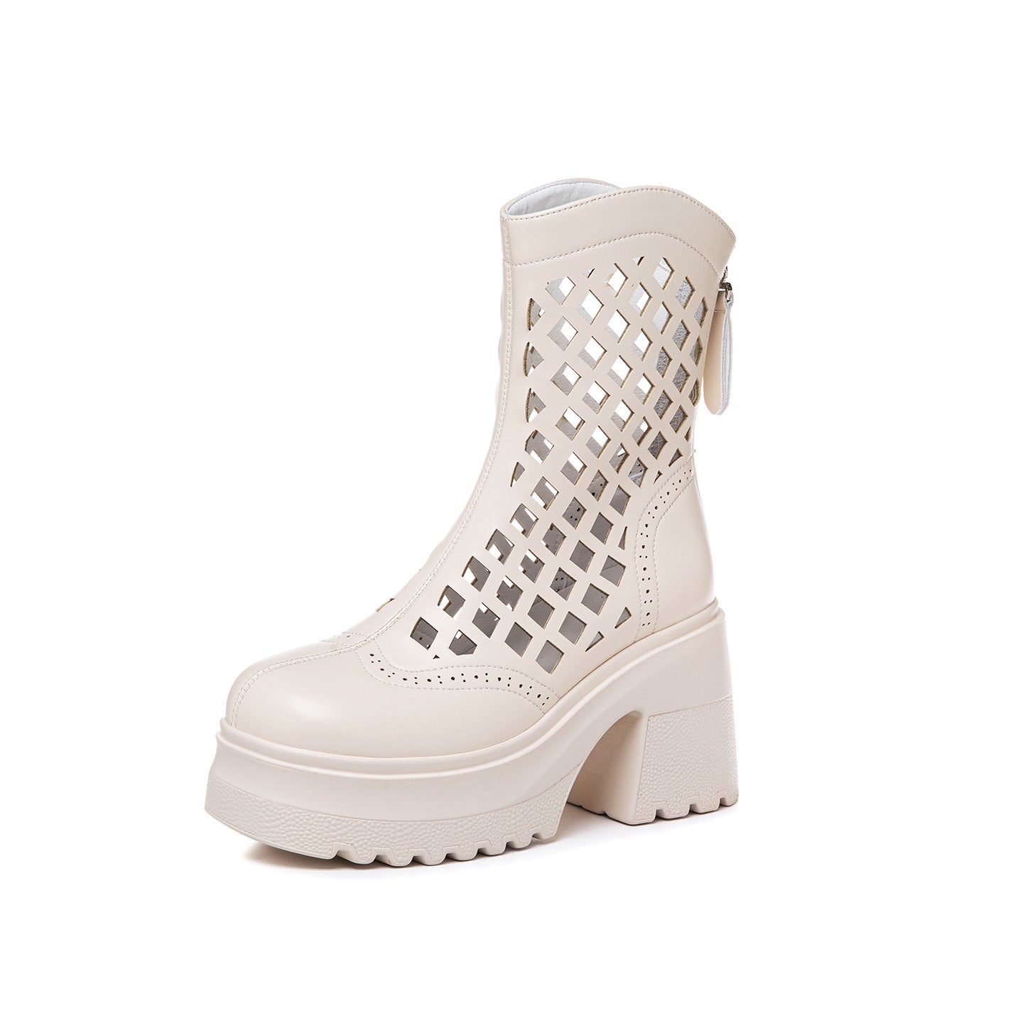 Women's Small Martin For Summer Hollow Out Thick Bottom Women's Leather Boots