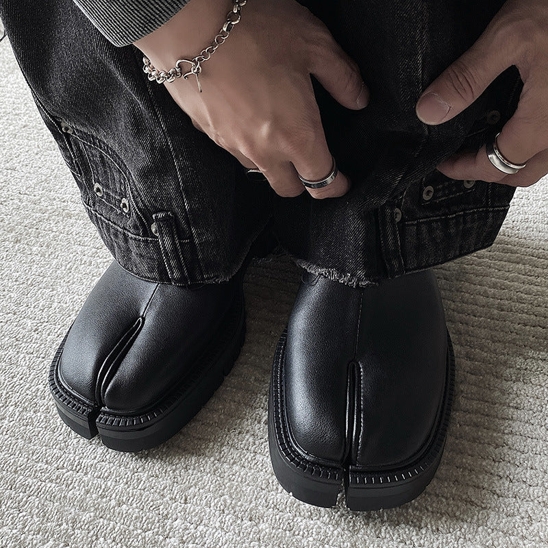 Design Slip-on Male Female Personality Horseshoe Men's Casual Leather Shoes