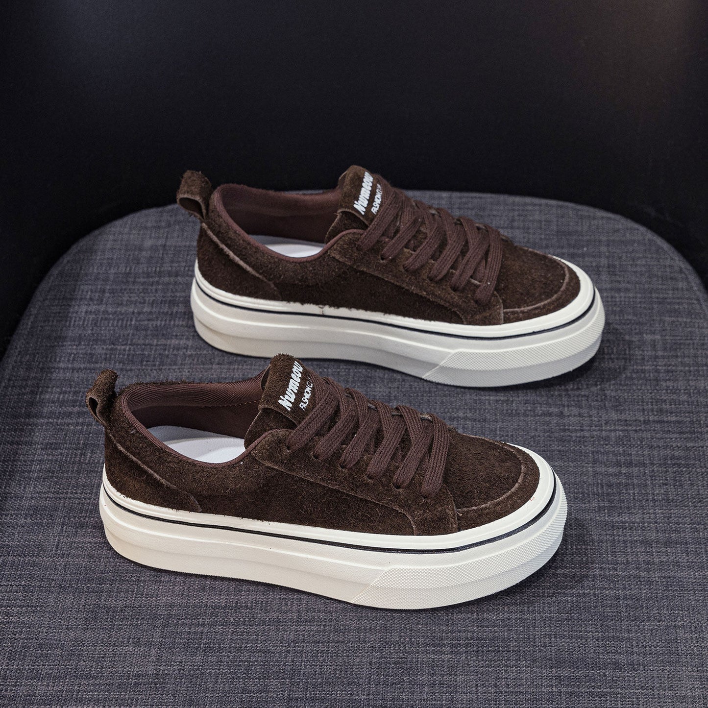 Women's Nice Genuine Platform Soft Bottom Round Sneakers