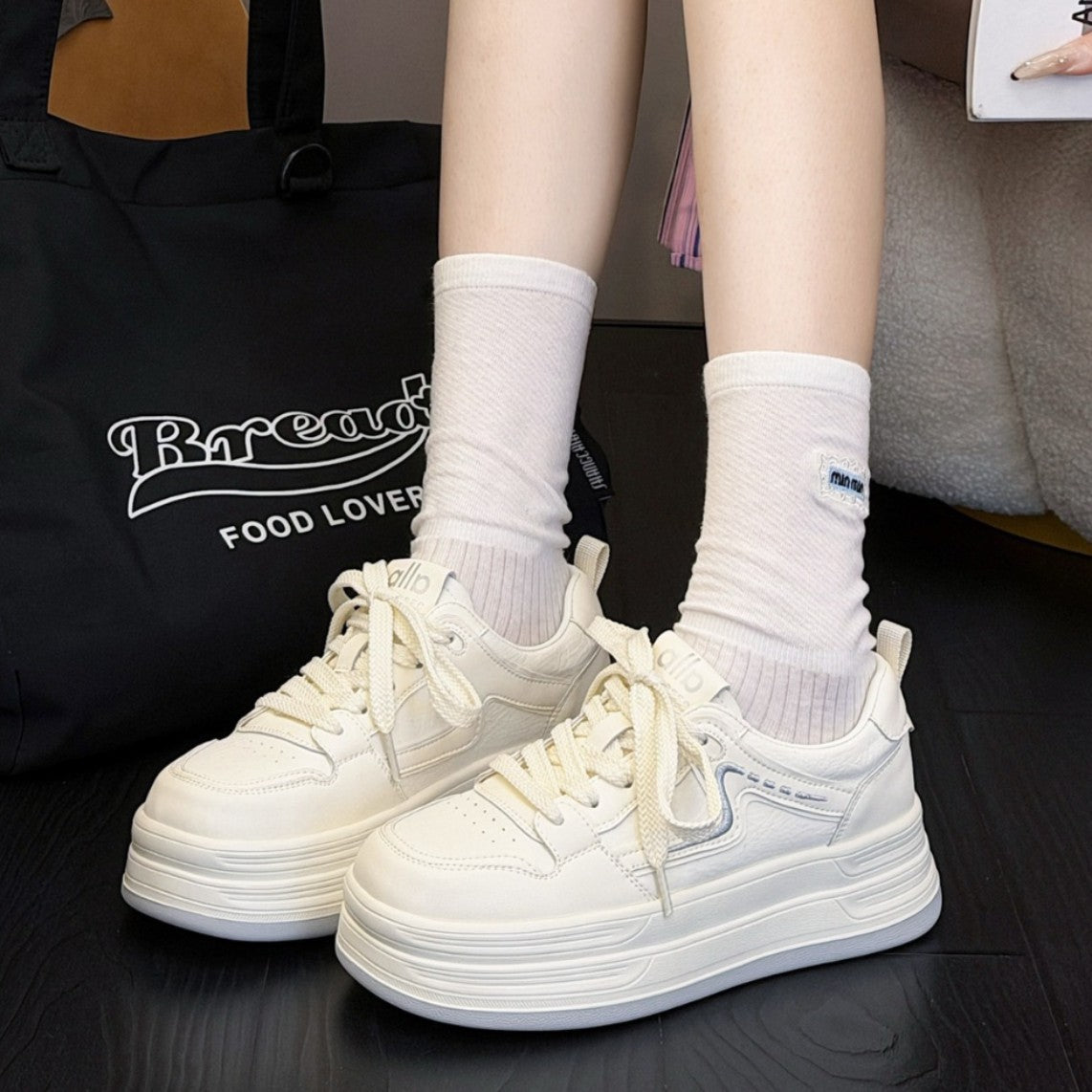 Women's Genuine Elevator Foam Bottom White Spring Men's Shoes