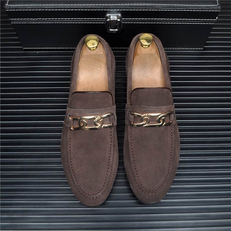 Men's Matte Slip-on Fashionable Lazy Breathable Cowhide Leather Shoes