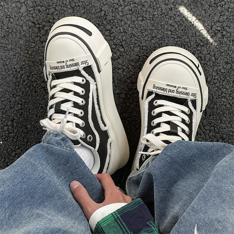Retro White Korean Style Platform Big Head Jack Purcell Beggar Sneakers