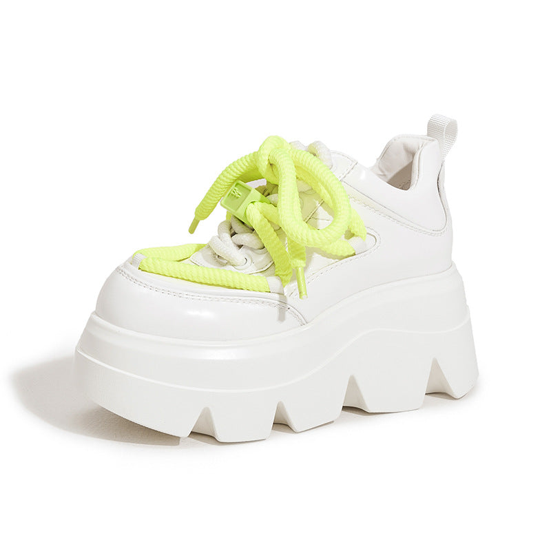 Women's Black Daddy Autumn Invisible Elevated Fashion Sneakers