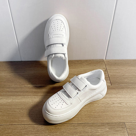 Women's Hidden Platform Smiley Face Velcro Sports Casual Shoes