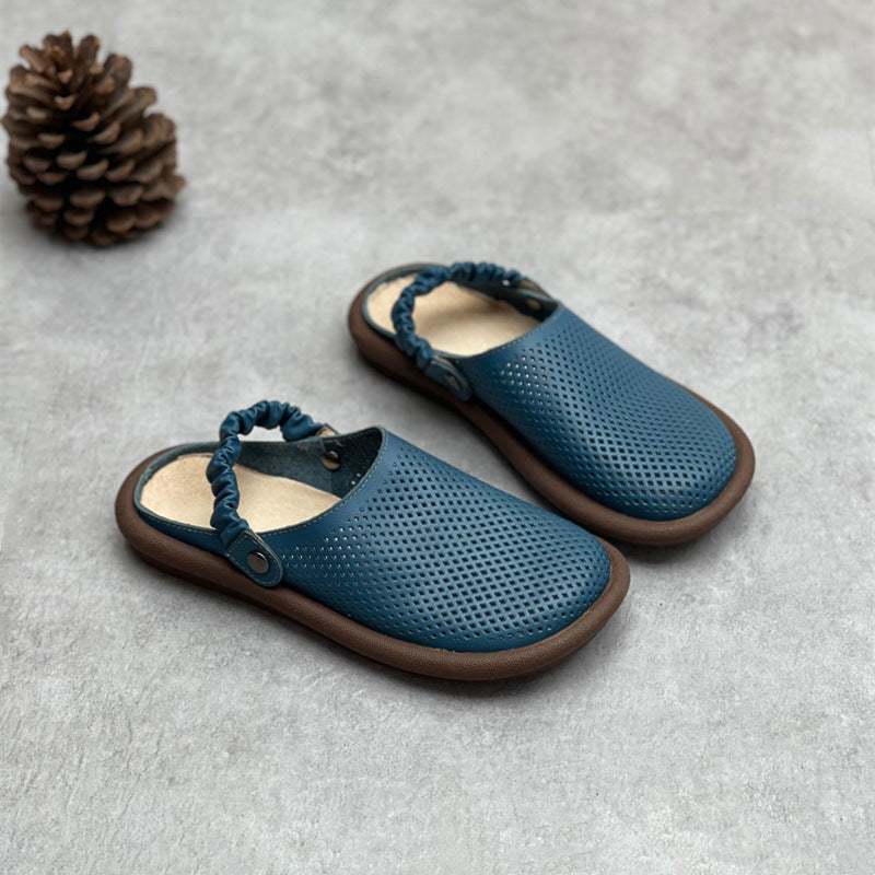 Women's Soled Flats Closed Toe Hollow Out Flat Slippers