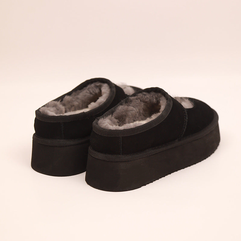 Thick-soled Mary Jane Toe Cap Semi Home Women's Snow Boots