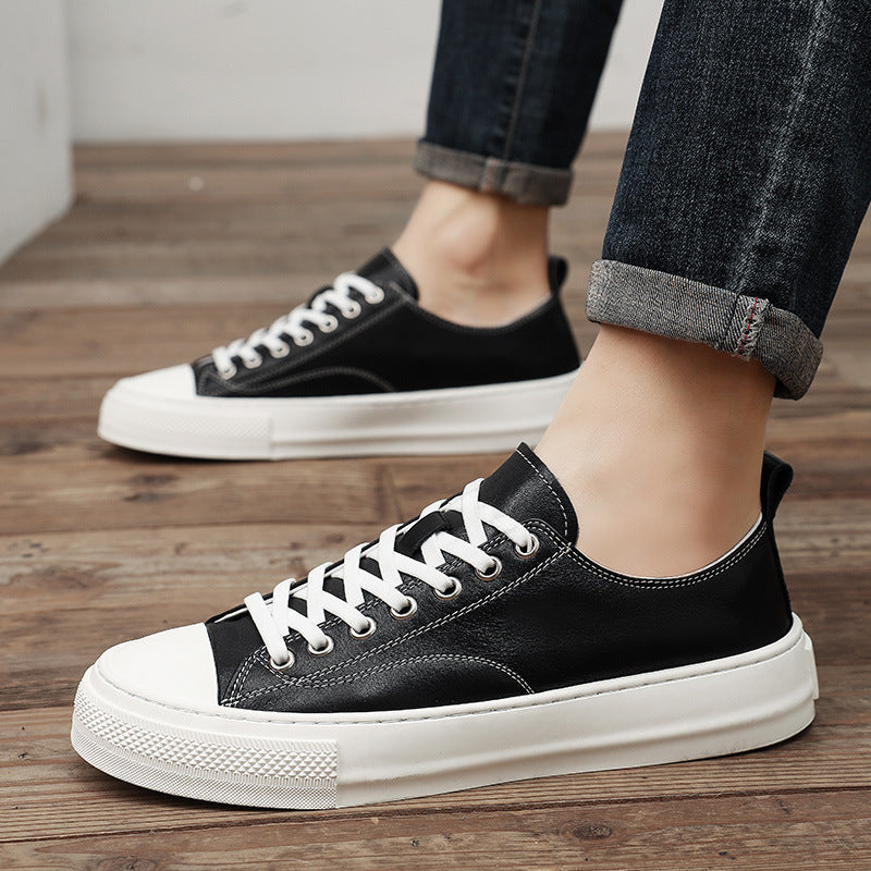 Men's First Layer Cowhide Daily British Trend Men's Board Shoes