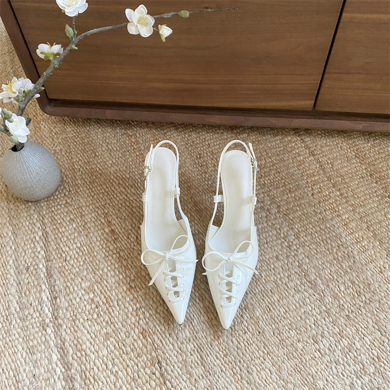 Women's Pointed Toe Stiletto Lace Up Outer Wear Summer Fairy Style High Heeled Sandals