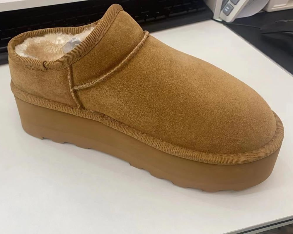 Women's Height Increasing Insole Fur Integrated Plus Veet Warm Snow Boots