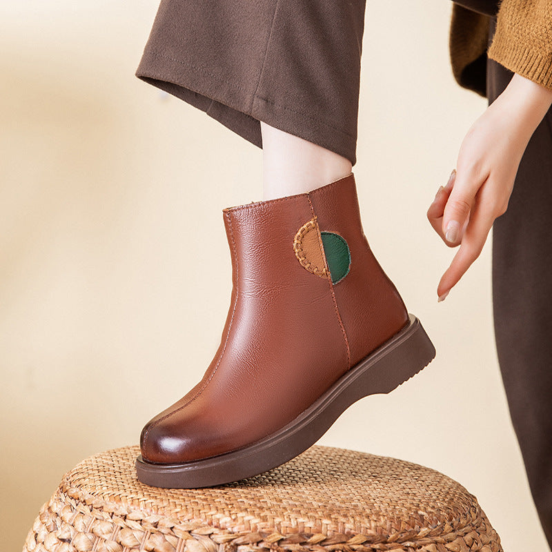 Women's Wool Fur Integrated Retro Ankle Female Winter Thickened Women's Shoes