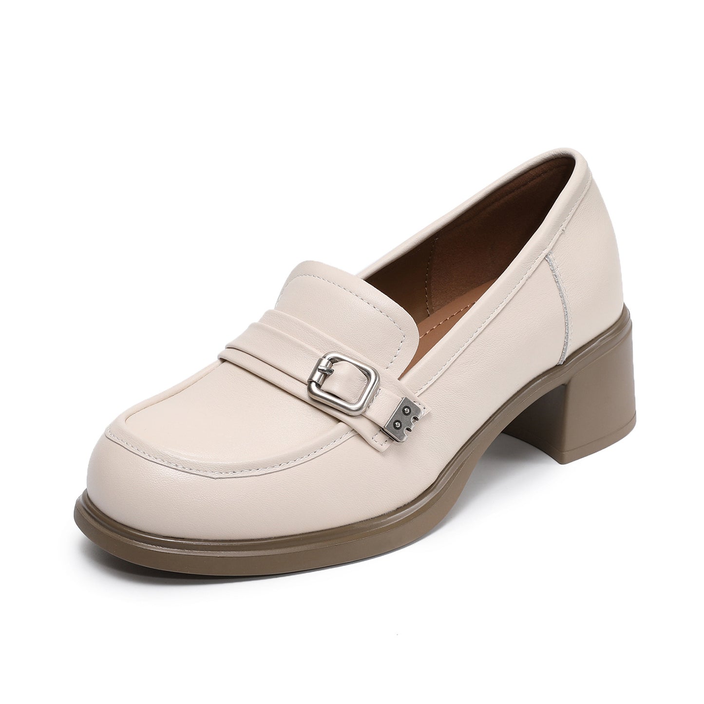 Women's First Layer Cowhide High Spring British Style With Skirt Small Loafers