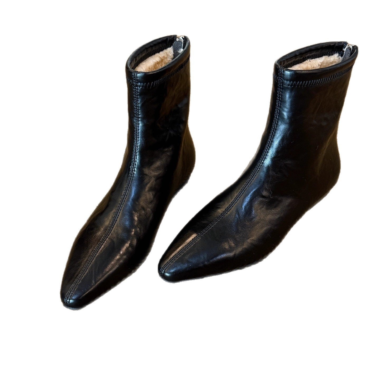Women's Height Increasing Insole Flat Ankle Simple Veet Back Women's Leather Boots