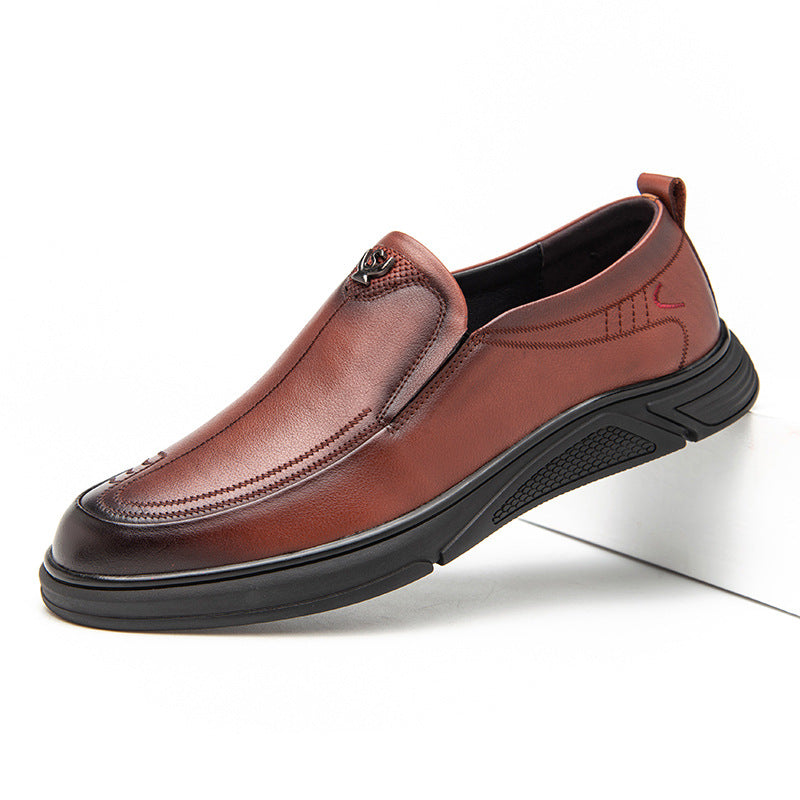 Men's Slouchy Business Genuine Breathable Dad Leather Shoes