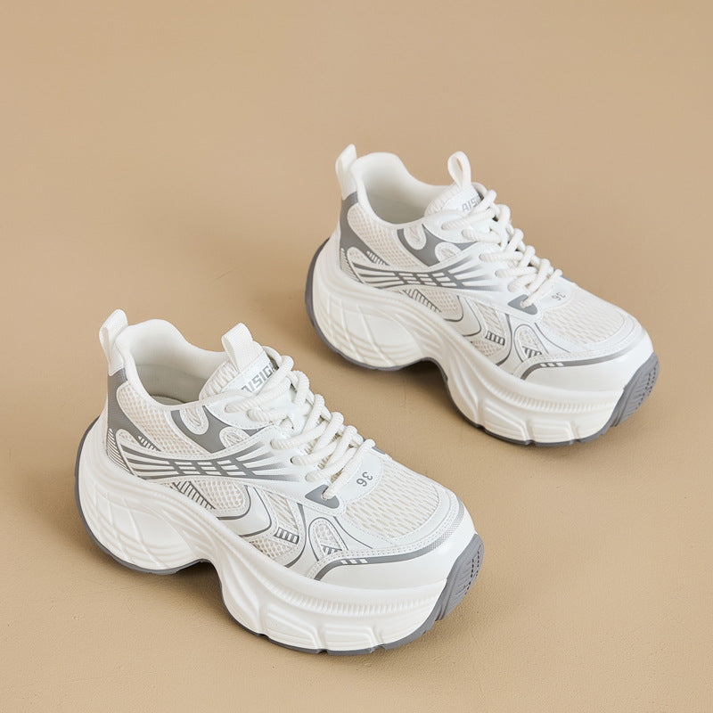 Women's Height Increasing Insole Polyurethane Dad Spring Fried Street Sneakers