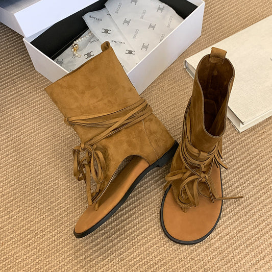 Women's Summer Flip-flops Bottom Short Open Toe French Boots