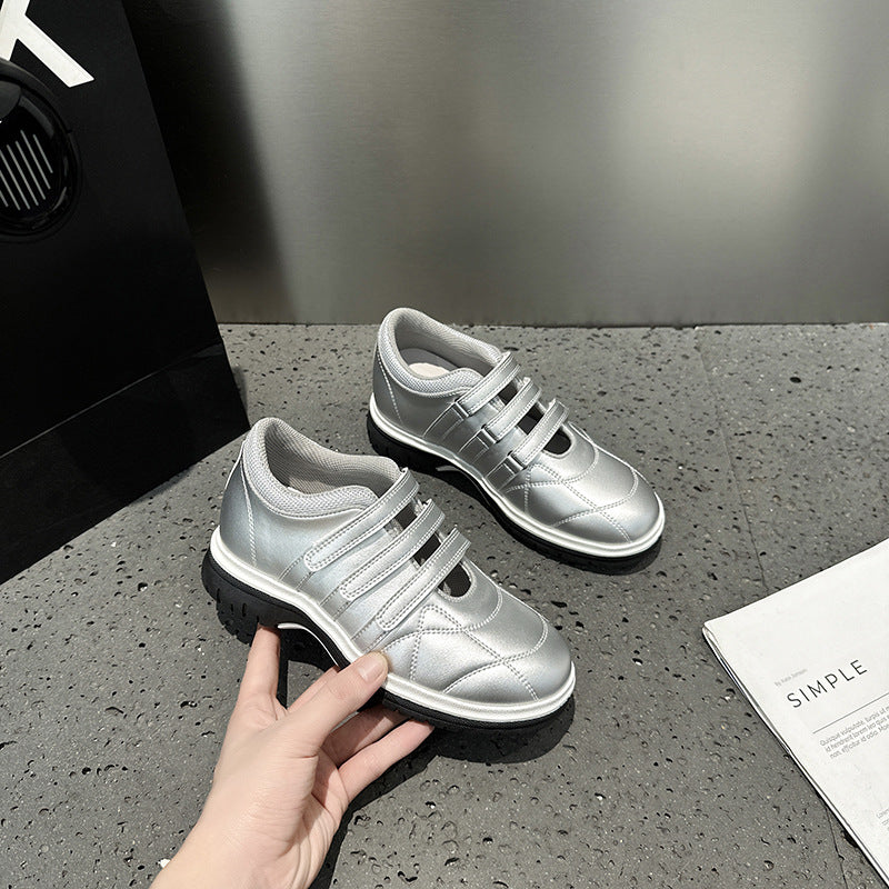 Height Increasing Insole Classic Style Three-line Velcro Diamond Women's Casual Shoes