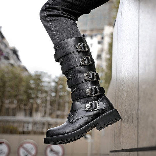 Men's Korean Style Trendy Martin High Leg Boots