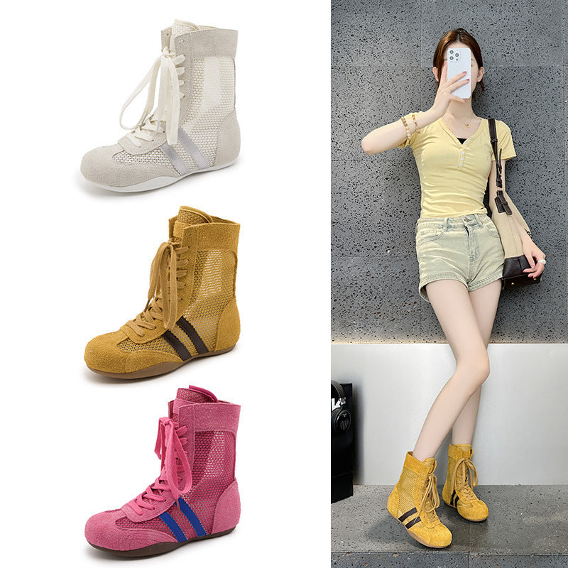 Women's Invisible Height Increasing Insole Boxing Summer Mesh Breathable Women's Casual Shoes