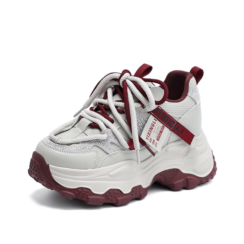 Thick Bottom Spring Small Sports Increased Clunky Super Women's Casual Shoes