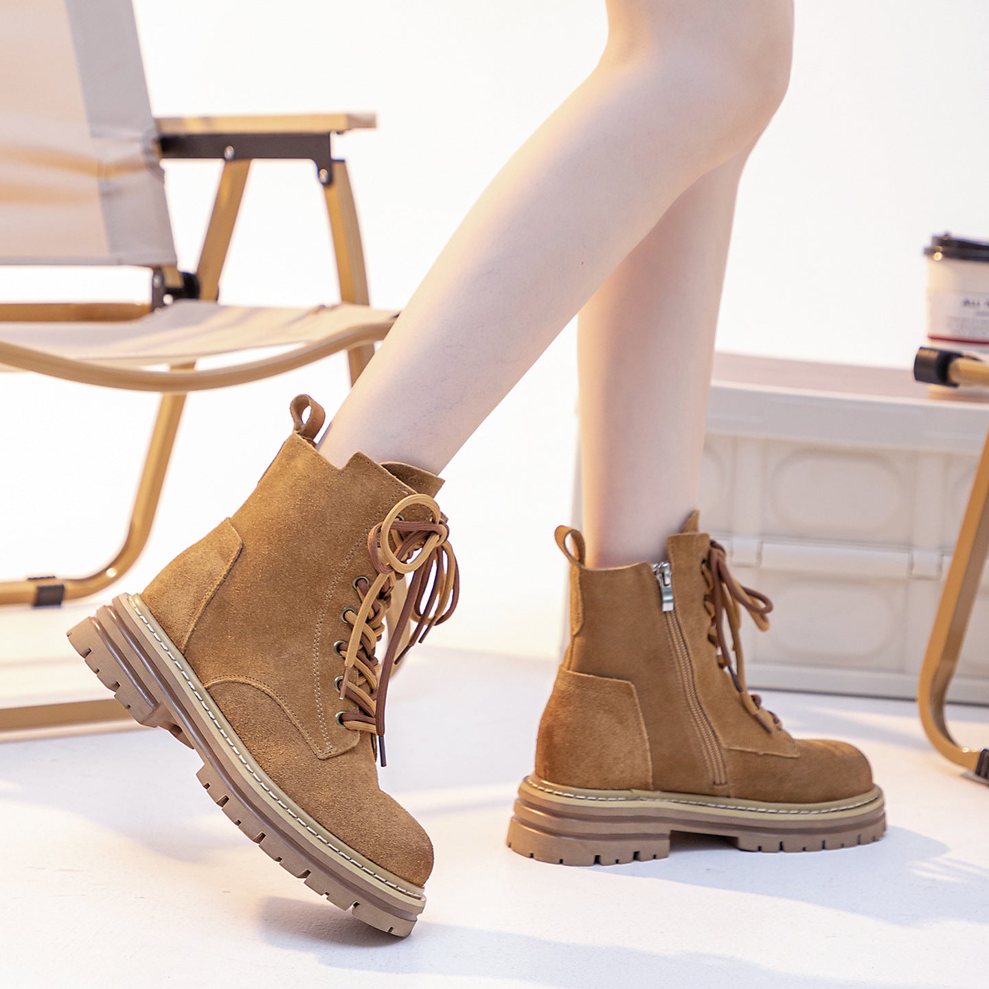 Women's Style Brown Super Hot Thick Bottom Boots