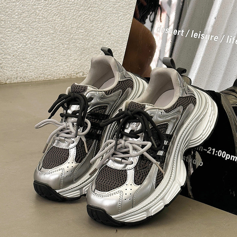 Women's Paris Dad Autumn Fashion Fried Street Height Increased Retro Rub Women's Sports Shoes