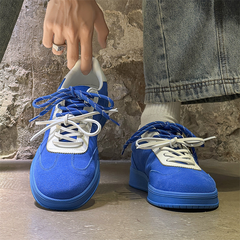 Men's Double Fashionable Platform German Training Jogging Blue Men's Board Shoes