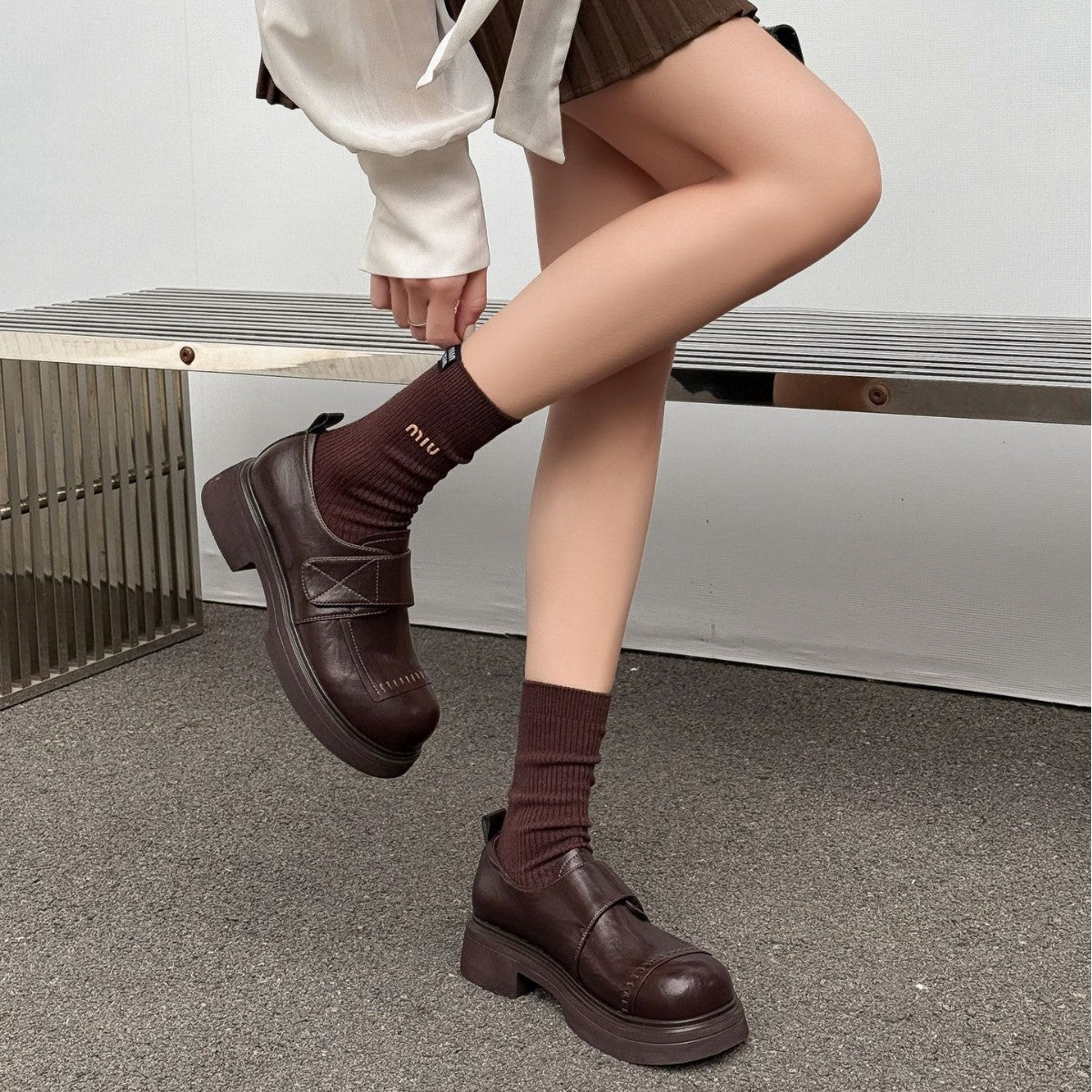 Spring Platform Velcro Slip-on Soft Flat Loafers