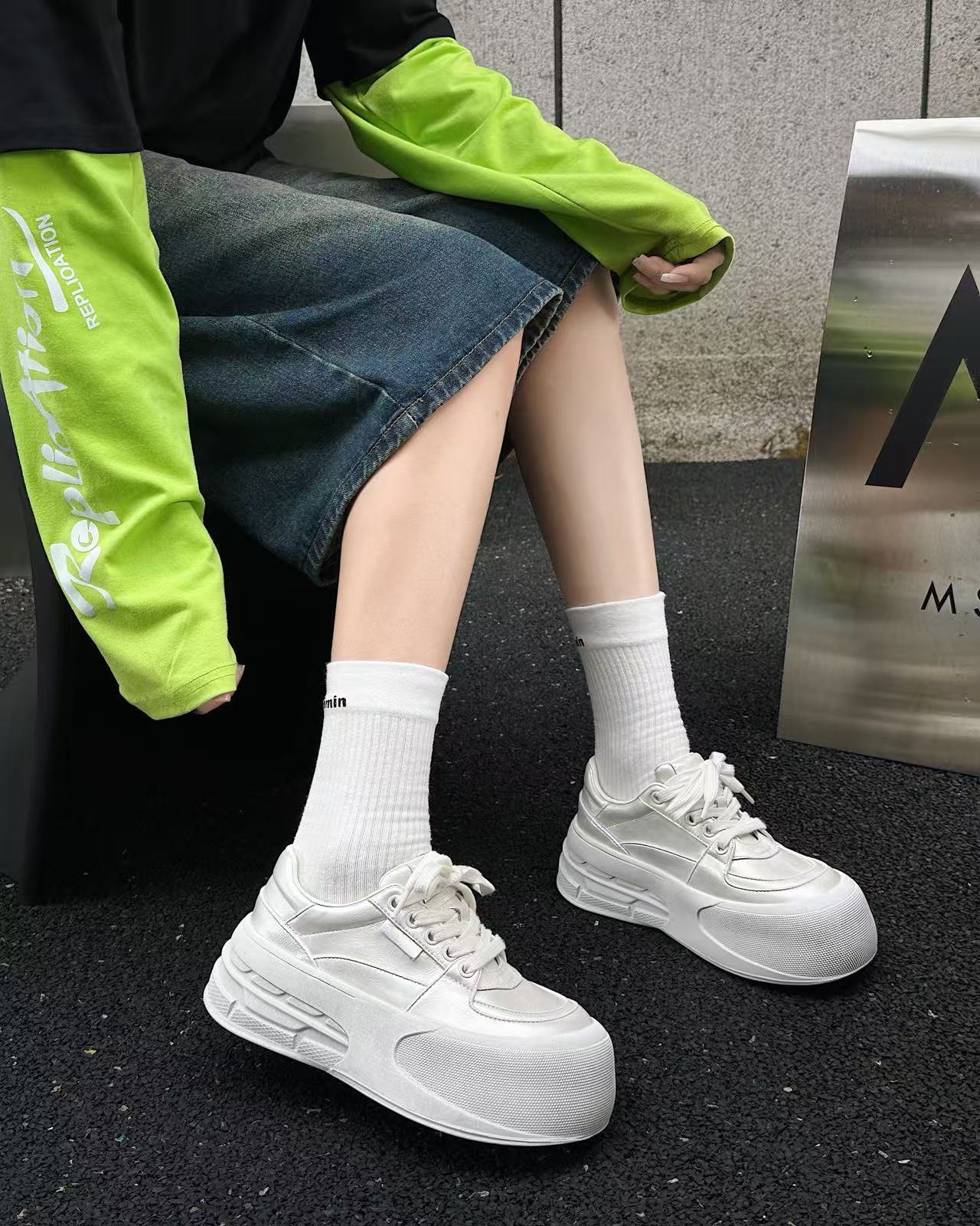 Women's Head Bread Autumn Mesh Breathable Platform Casual Shoes