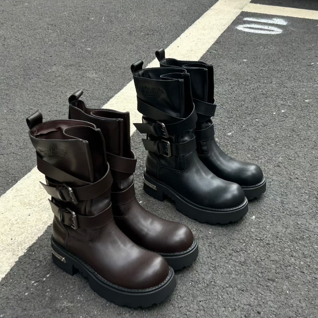 Women's Paris Niche Thick Bottom Motorcycle Double Women's Casual Shoes