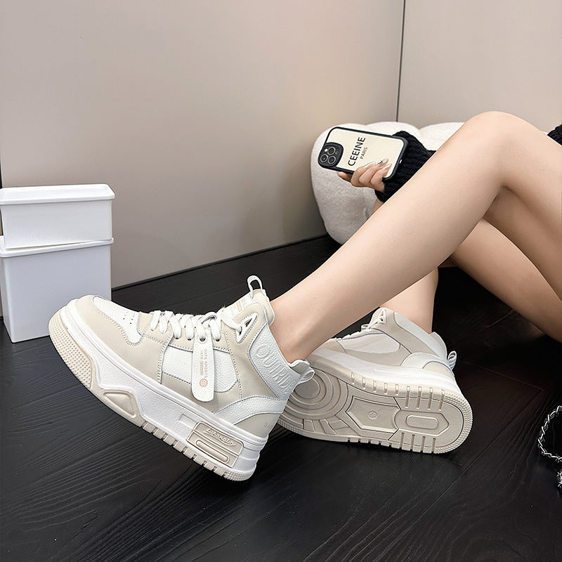 Women's Top White Korean Genuine Thick-soled Fleece-lined Thermal Women's Casual Shoes