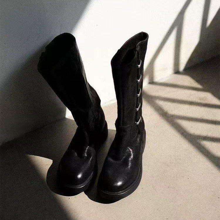 Women's Sheepskin Version Niche High Sense Round Heels