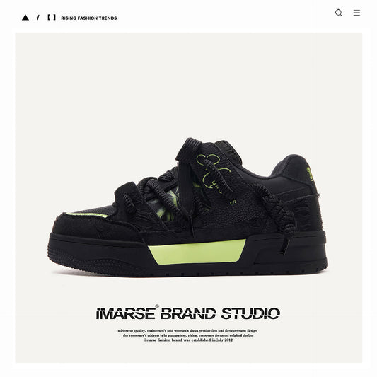 Women's & Men's Of Shoelaces Black Bread Street Trend Men's Board Shoes