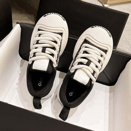 Women's Yan Raise The Bottom Ugly Cute Smiling Black White Casual Shoes