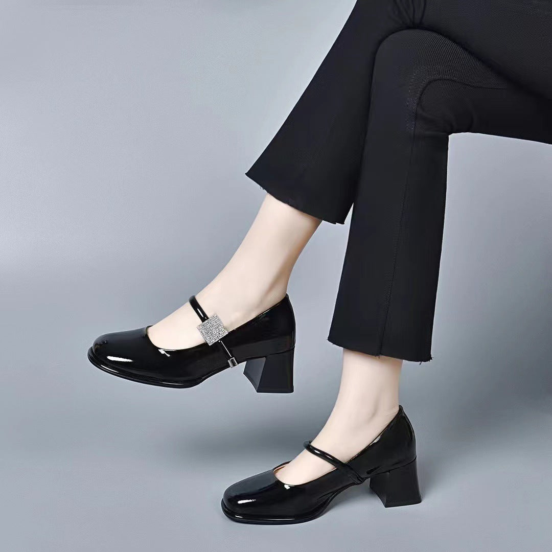 Women's Square Toe Mary Jane Spring Korean High Temperament Wild Fairy Women's Fashion Shoes
