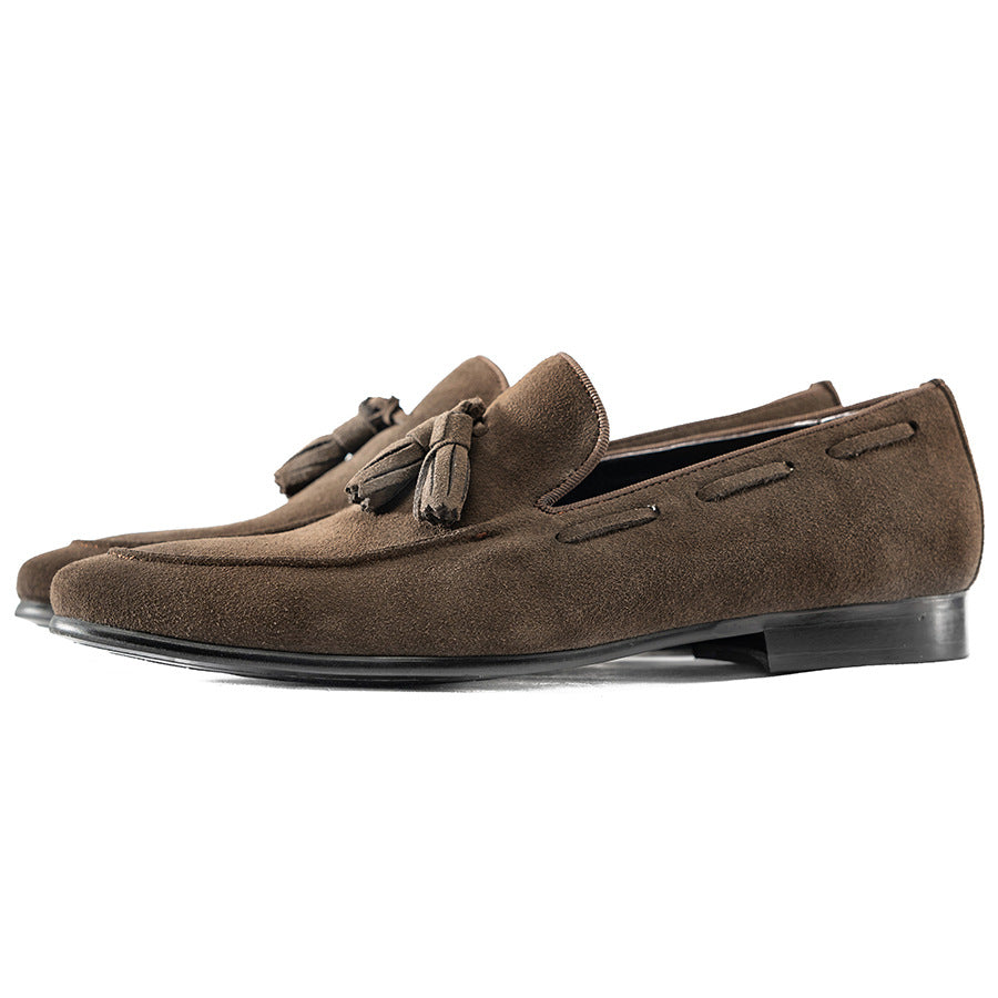 Elegant Men's Business British Suede Cowhide Loafers/doug Shoes