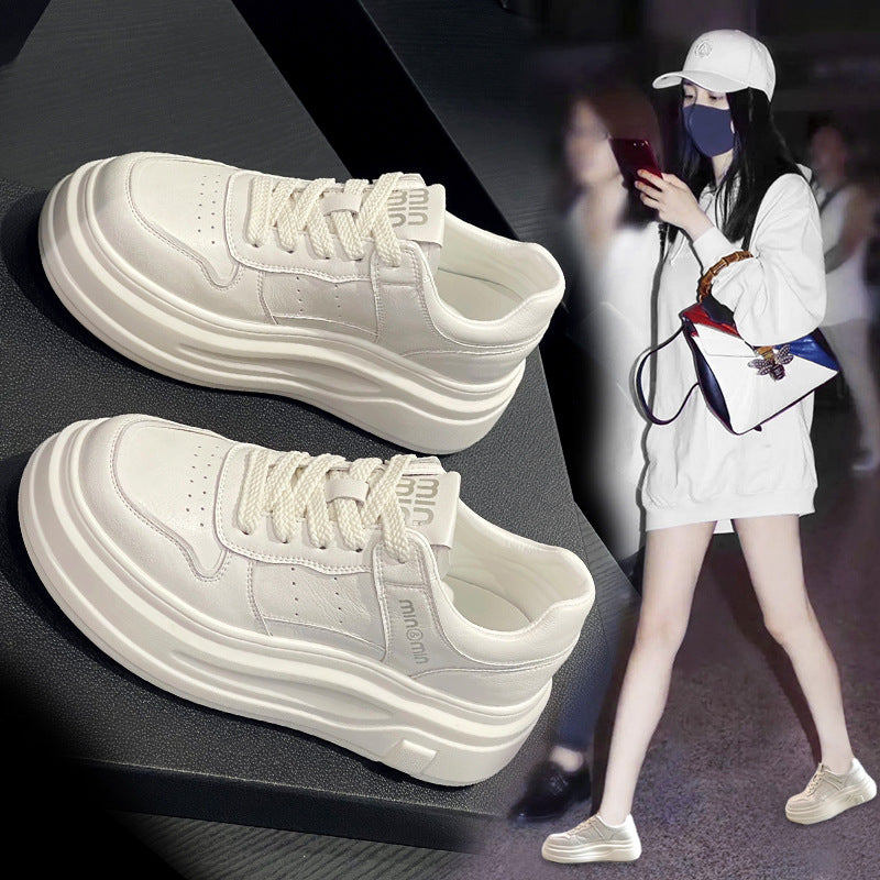 Women's Korean Style Platform White Thin Strap Men's Shoes