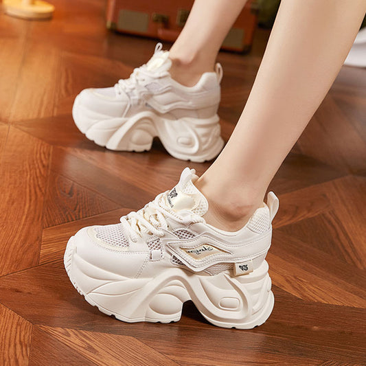 Women's Breathable Mesh Muffin Fashion Height Increasing Sneakers