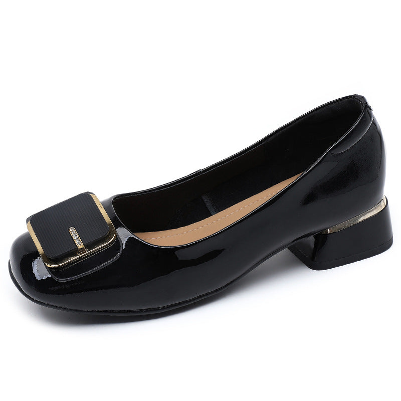 Women's Style Thick Soft Bottom Square Buckle Women's Shoes