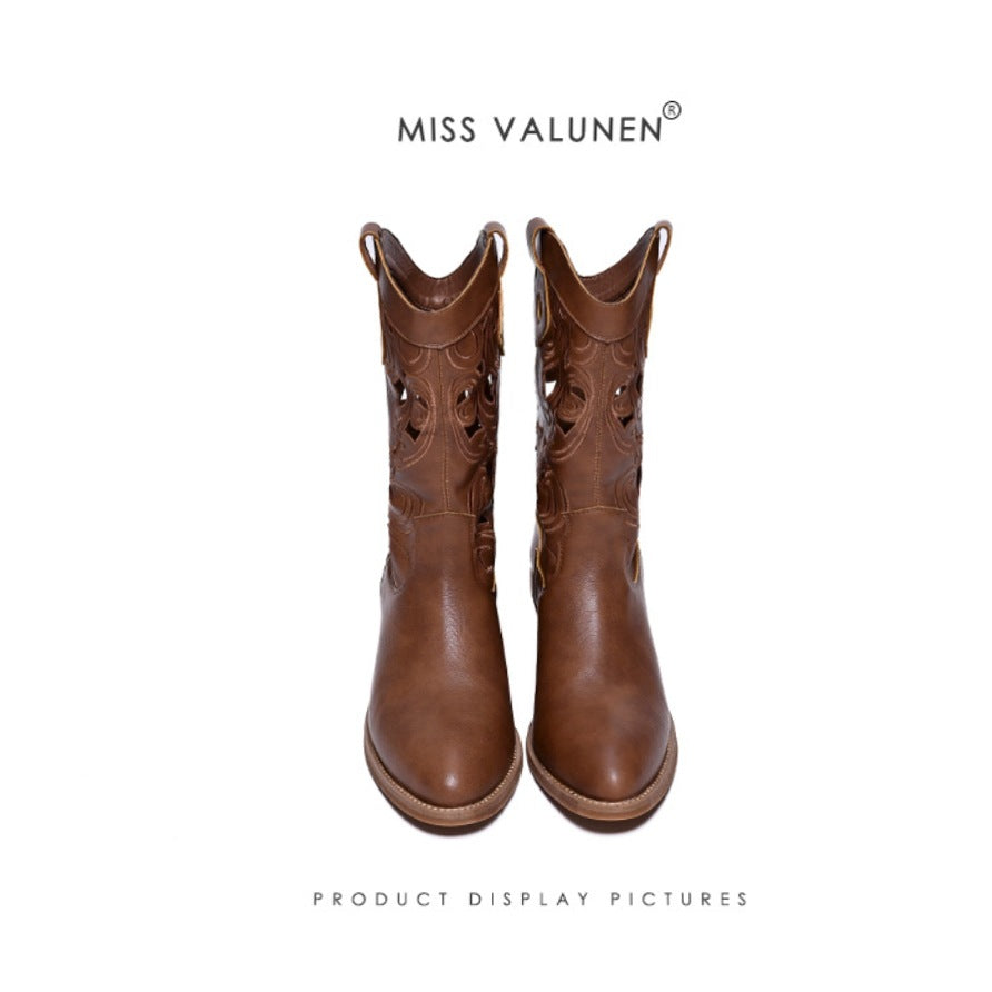 Miss Warren Summer Hollow Western Cowboy Women's Leather Boots