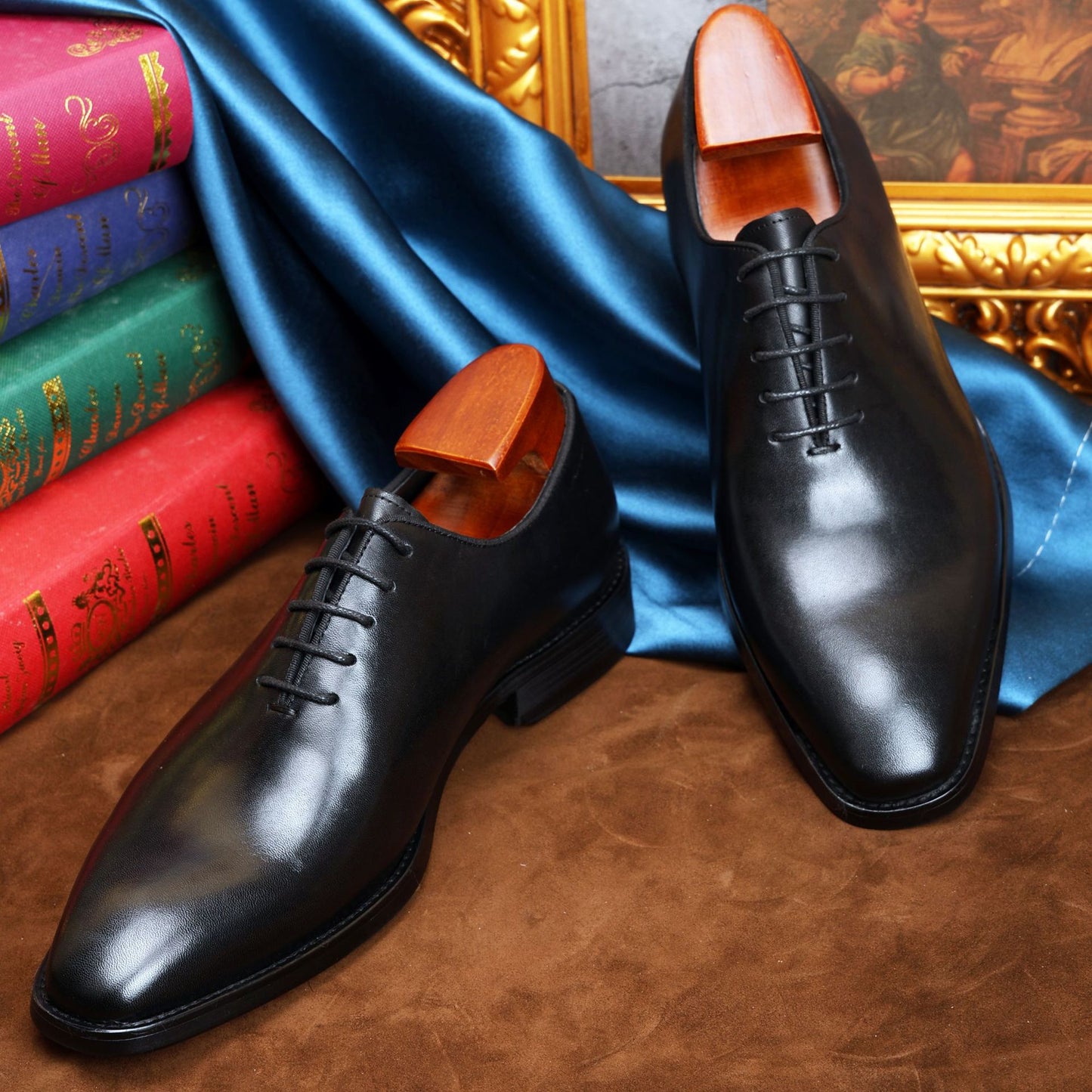 Men's Wedding First Layer Cowhide Carved Gentleman British Men's Business Leather Shoes