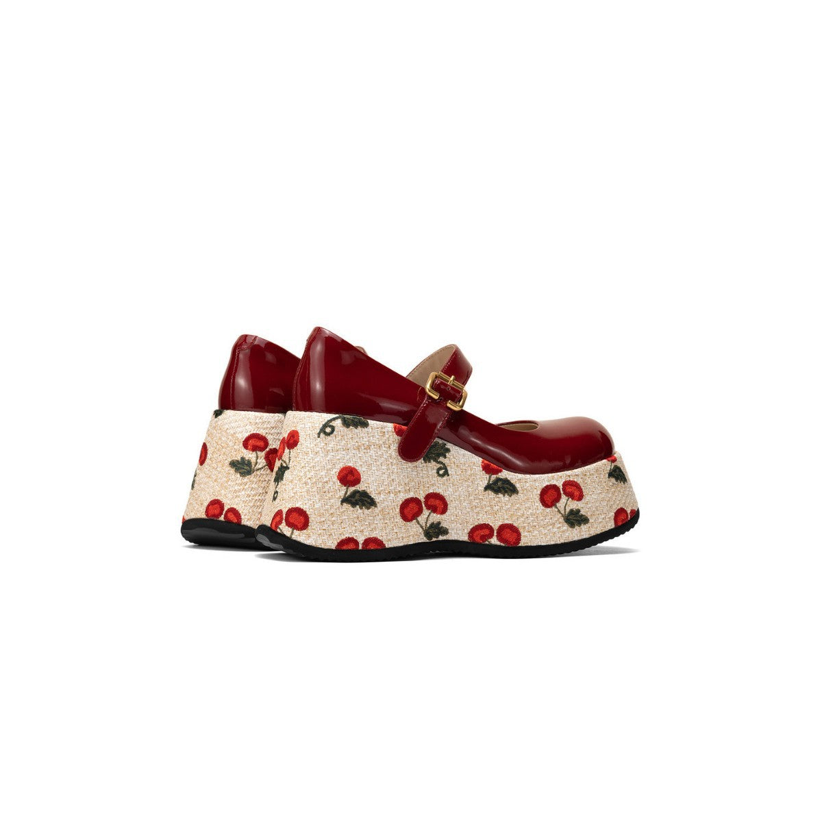 Spring Feeling Increased Embroidery Stitching With Shallow Mouth Female Mary Loafers