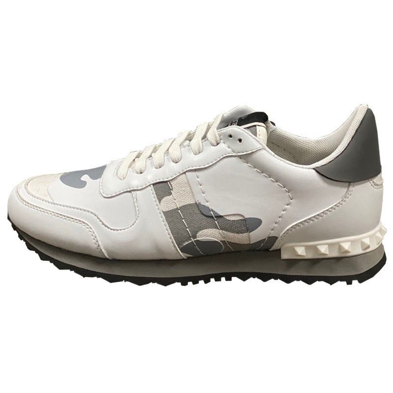 Men's Board Mesh Flat Round Toe Top Layer Sneakers