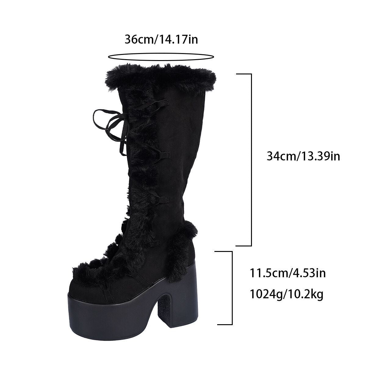 Women's Super Punk Hot Plush Thick Bottom Fashion Women's Cotton Shoes
