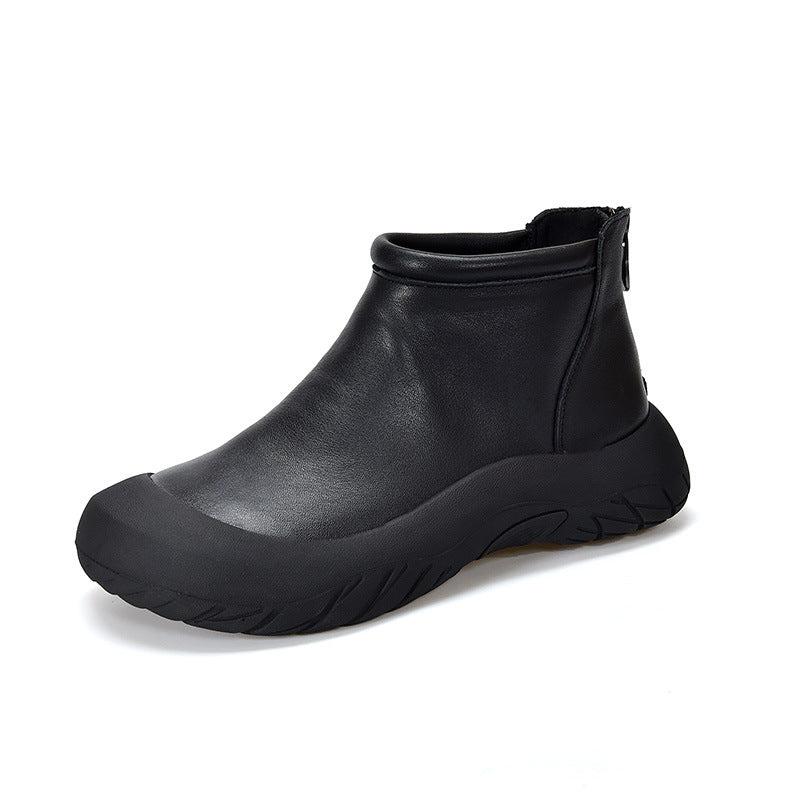Women's Of Cowhide Vintage Chelsea Ankle Soft Bottom Short Women's Leather Boots