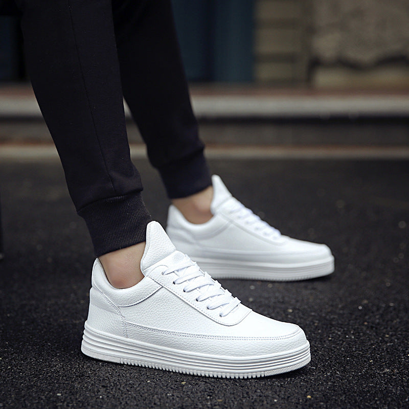 Men's Height Insole White Korean Style Versatile Surface Men's Casual Shoes